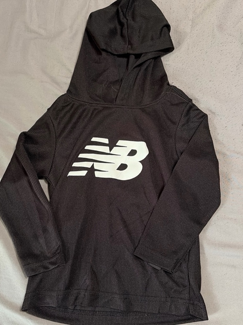 New Balance Black Hooded Kids Sweatshirt with White Logo